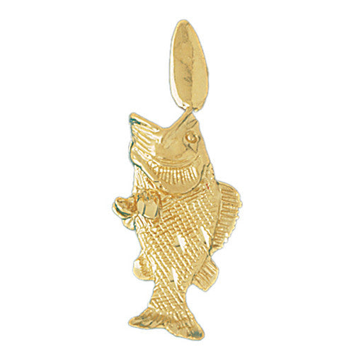 14K GOLD NAUTICAL CHARM - BASS #599