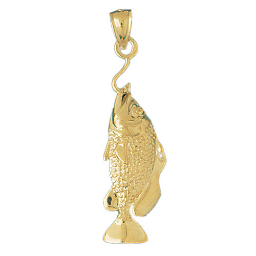 14K GOLD NAUTICAL CHARM - BASS #600