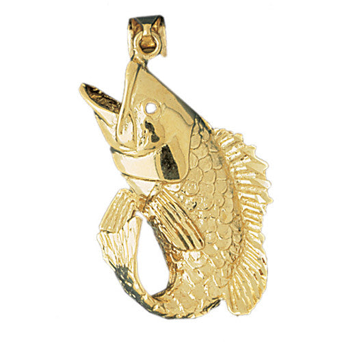 14K GOLD NAUTICAL CHARM - BASS #601