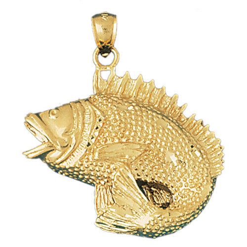 14K GOLD NAUTICAL CHARM - BASS #602