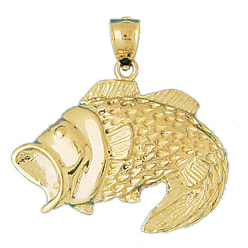 14K GOLD NAUTICAL CHARM - BASS #603