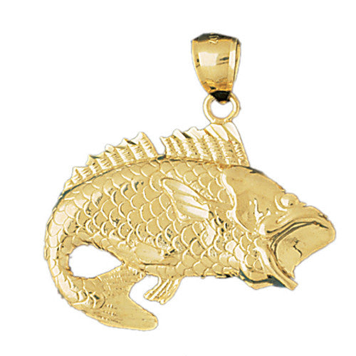 14K GOLD NAUTICAL CHARM - BASS #605