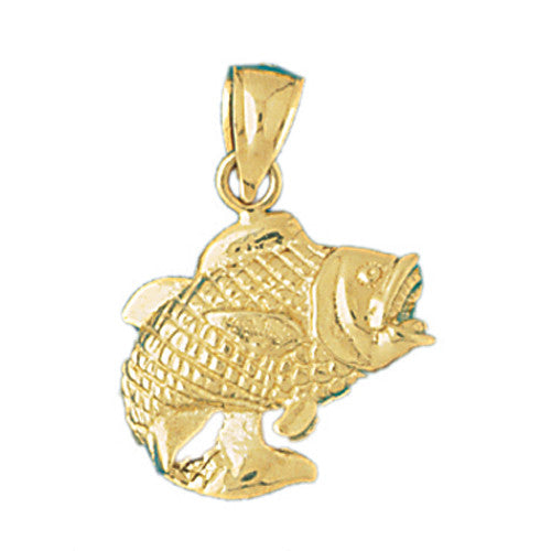 14K GOLD NAUTICAL CHARM - BASS #607