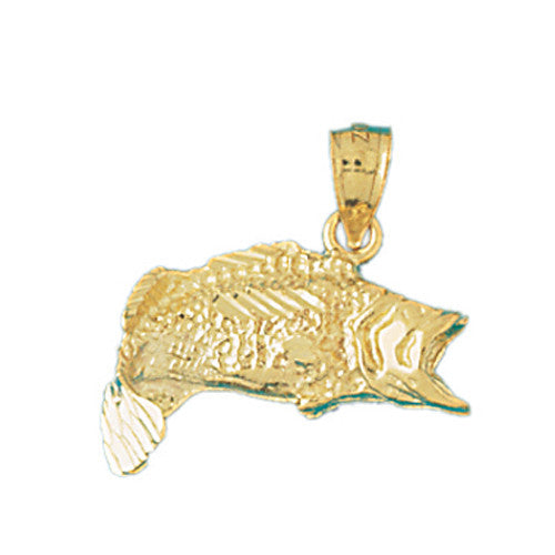 14K GOLD NAUTICAL CHARM - BASS #608