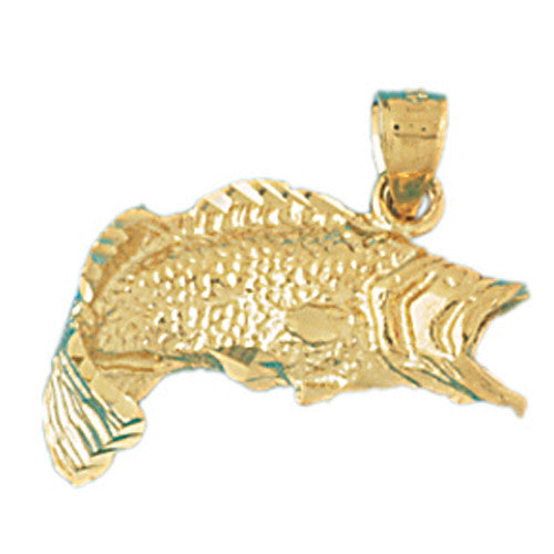 14K GOLD NAUTICAL CHARM - BASS #609