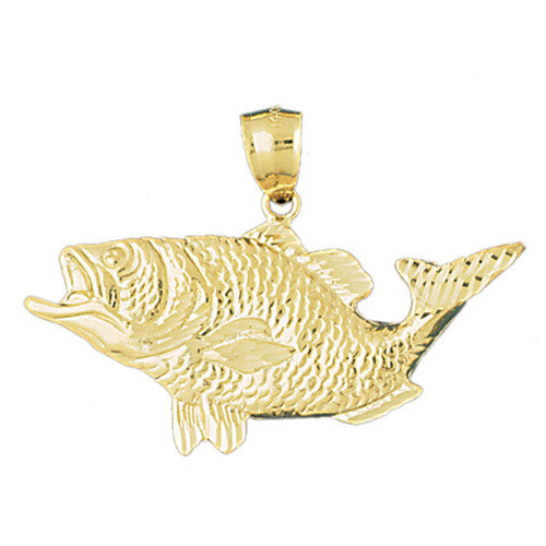 14K GOLD NAUTICAL CHARM - BASS #610