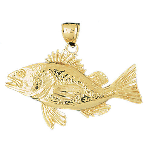 14K GOLD NAUTICAL CHARM - BASS #611