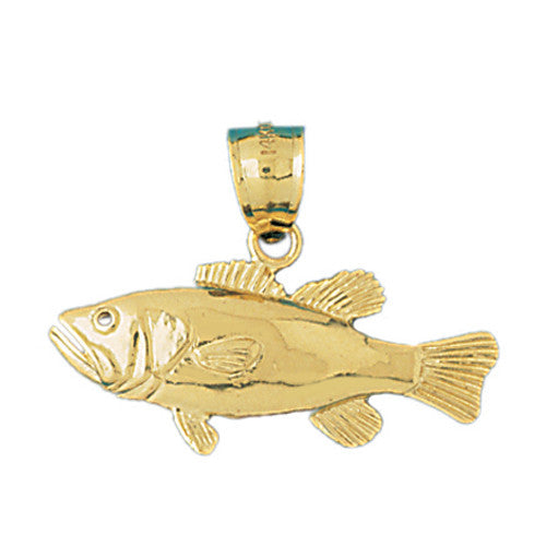 14K GOLD NAUTICAL CHARM - BASS #612