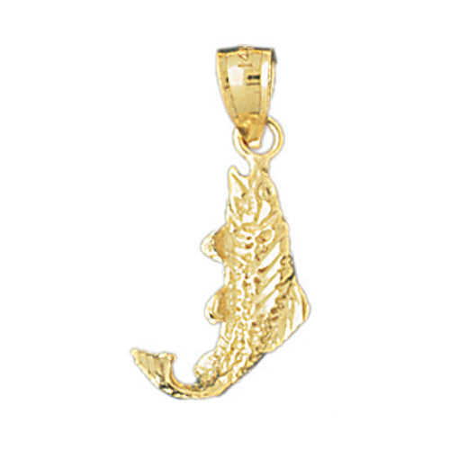 14K GOLD NAUTICAL CHARM - BASS #614