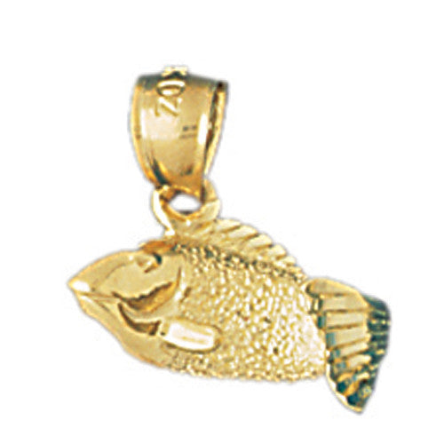 14K GOLD NAUTICAL CHARM - BASS #615