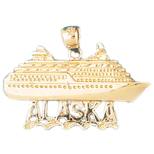 14K GOLD NAUTICAL CHARM - CRUISE SHIP #1305