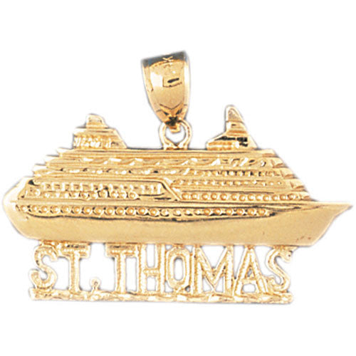 14K GOLD NAUTICAL CHARM - CRUISE SHIP #1322