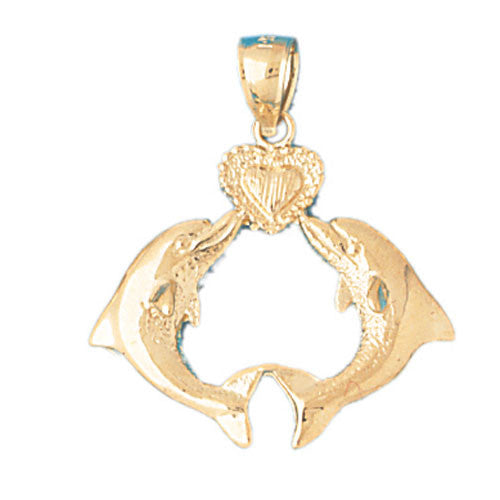 14K GOLD NAUTICAL CHARM - DOLPHIN #351