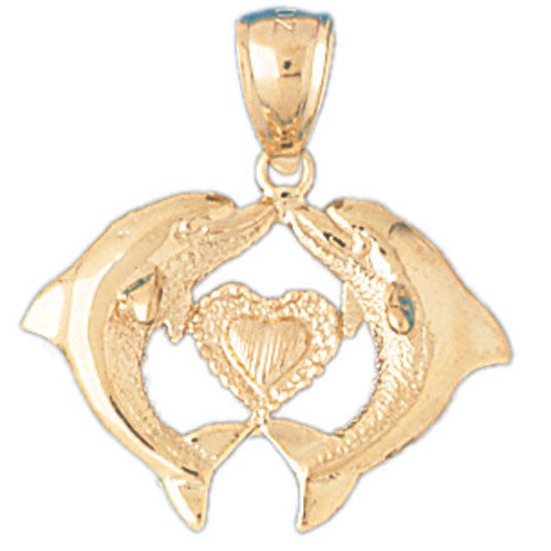 14K GOLD NAUTICAL CHARM - DOLPHIN #353