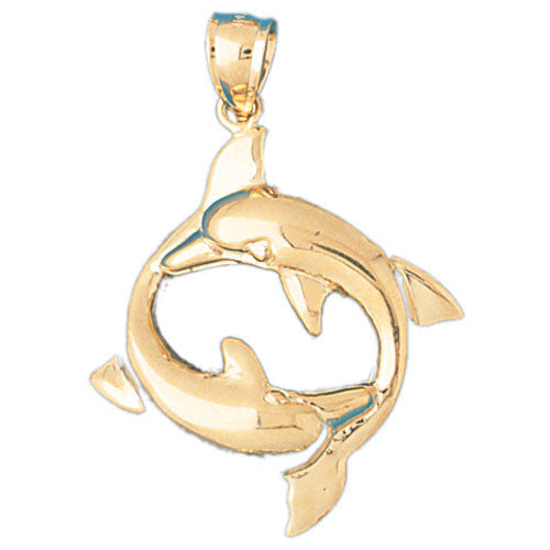 14K GOLD NAUTICAL CHARM - DOLPHIN #355