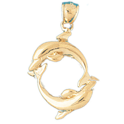 14K GOLD NAUTICAL CHARM - DOLPHIN #357