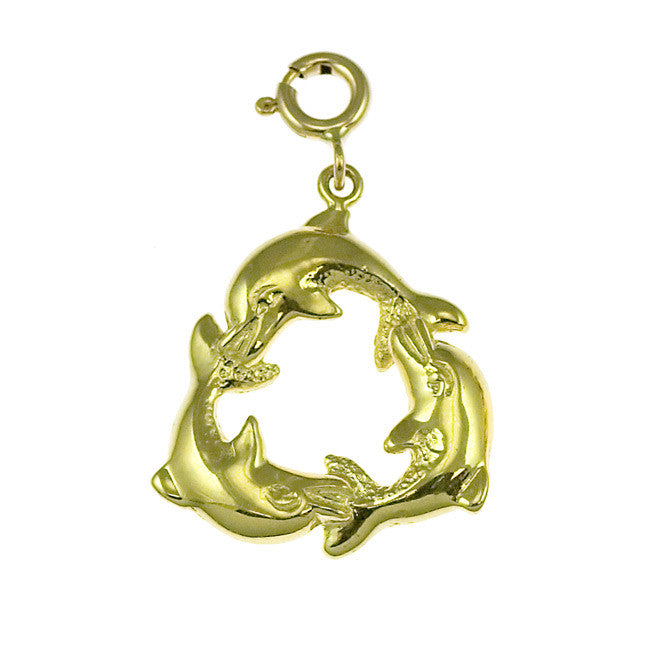 14K GOLD NAUTICAL CHARM - DOLPHIN #359