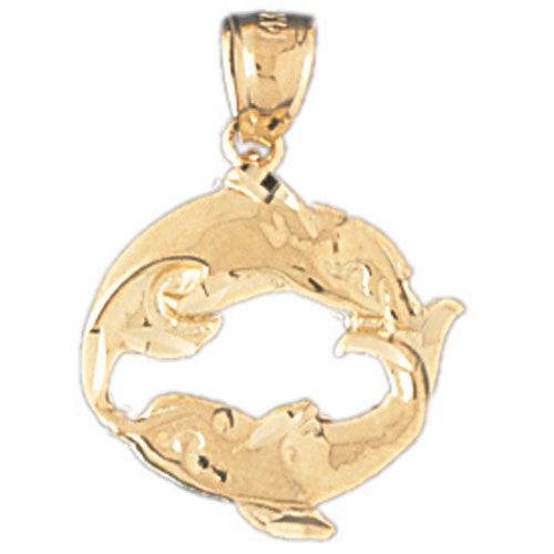 14K GOLD NAUTICAL CHARM - DOLPHIN #360