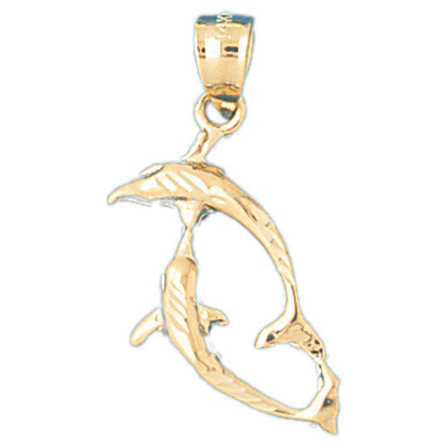 14K GOLD NAUTICAL CHARM - DOLPHIN #361