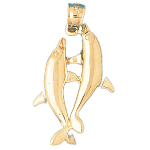 14K GOLD NAUTICAL CHARM - DOLPHIN #362