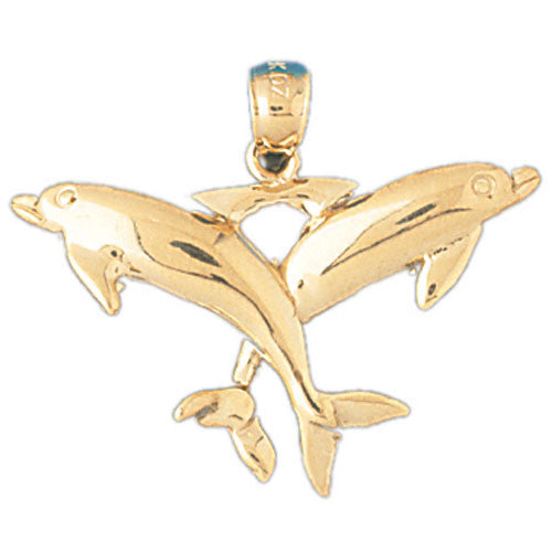 14K GOLD NAUTICAL CHARM - DOLPHIN #364