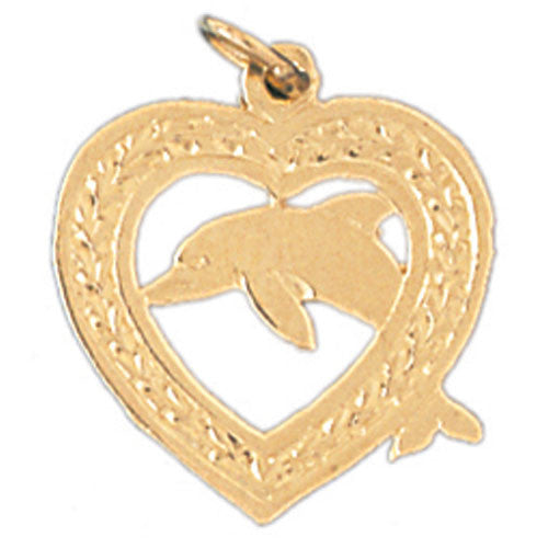 14K GOLD NAUTICAL CHARM - DOLPHIN #367