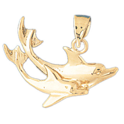 14K GOLD NAUTICAL CHARM - DOLPHIN #369