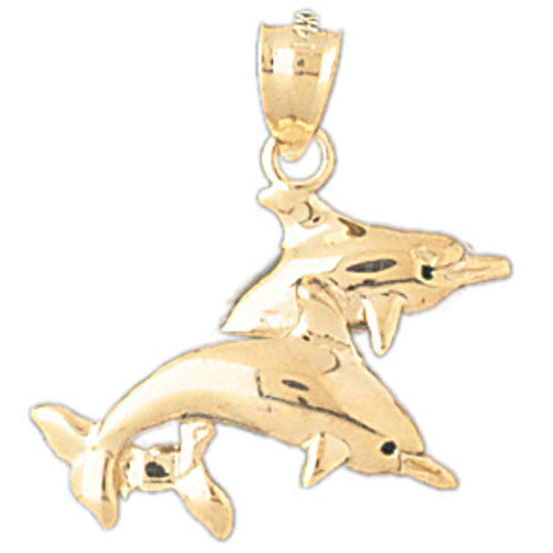 14K GOLD NAUTICAL CHARM - DOLPHIN #370