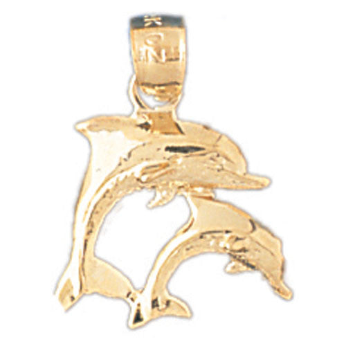 14K GOLD NAUTICAL CHARM - DOLPHIN #372