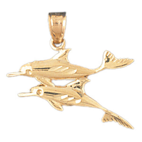 14K GOLD NAUTICAL CHARM - DOLPHIN #373