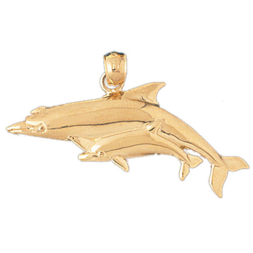 14K GOLD NAUTICAL CHARM - DOLPHIN #374