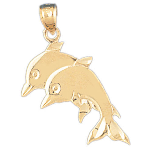 14K GOLD NAUTICAL CHARM - DOLPHIN #377