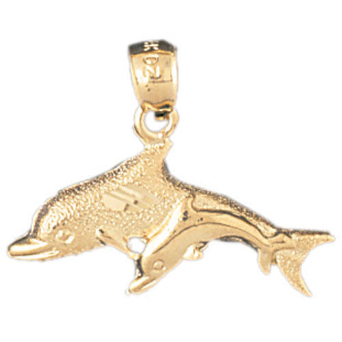 14K GOLD NAUTICAL CHARM - DOLPHIN #381