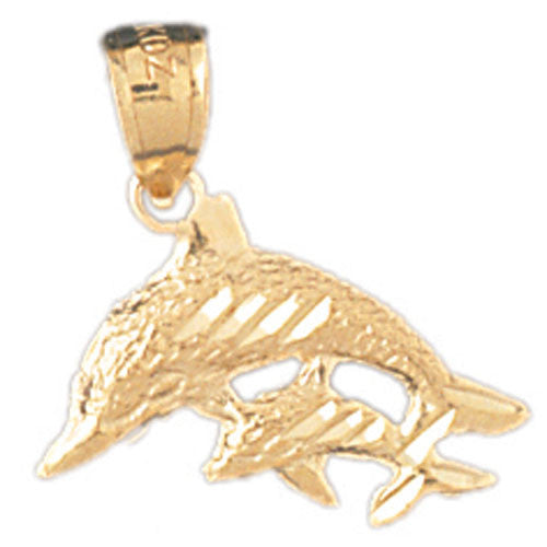 14K GOLD NAUTICAL CHARM - DOLPHIN #383