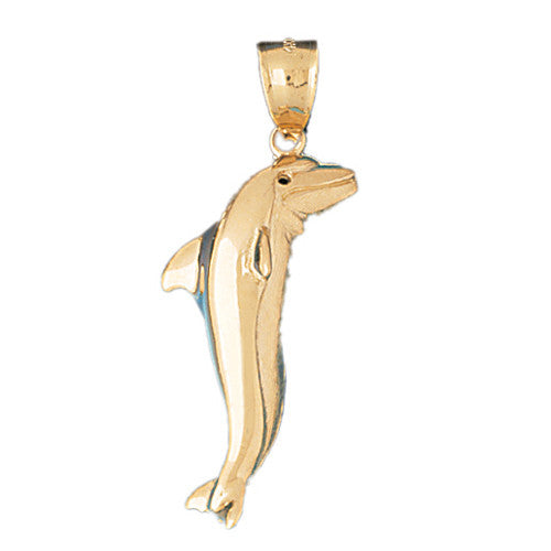 14K GOLD NAUTICAL CHARM - DOLPHIN #387