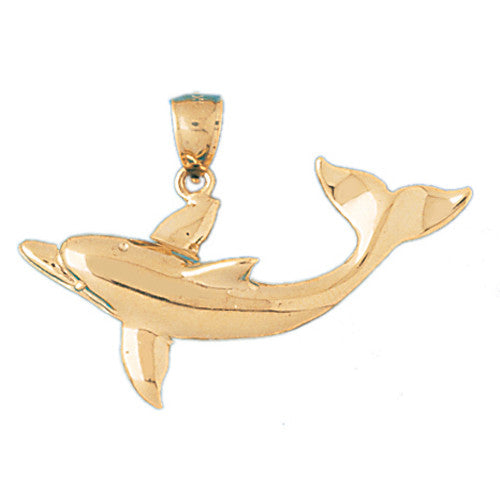 14K GOLD NAUTICAL CHARM - DOLPHIN #393