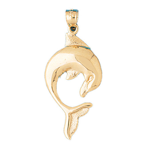 14K GOLD NAUTICAL CHARM - DOLPHIN #399