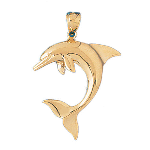 14K GOLD NAUTICAL CHARM - DOLPHIN #403