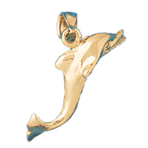 14K GOLD NAUTICAL CHARM - DOLPHIN #404