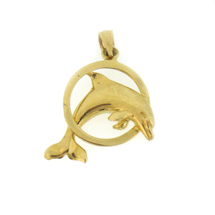 14K GOLD NAUTICAL CHARM - DOLPHIN #495