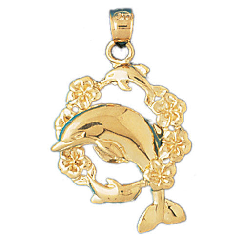 14K GOLD NAUTICAL CHARM - DOLPHIN #507