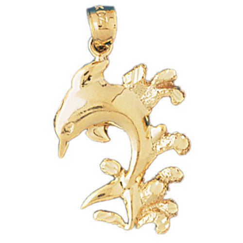 14K GOLD NAUTICAL CHARM - DOLPHIN #508