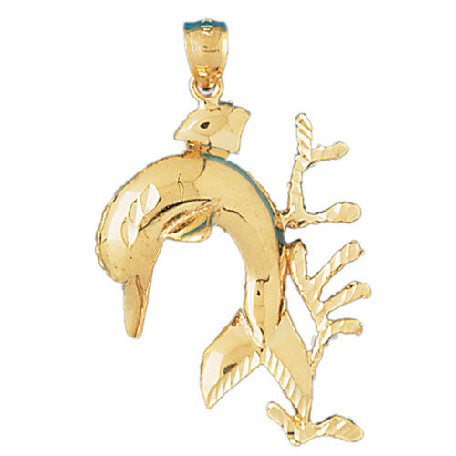 14K GOLD NAUTICAL CHARM - DOLPHIN #509