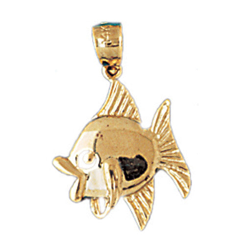 14K GOLD NAUTICAL CHARM - FISH #1064