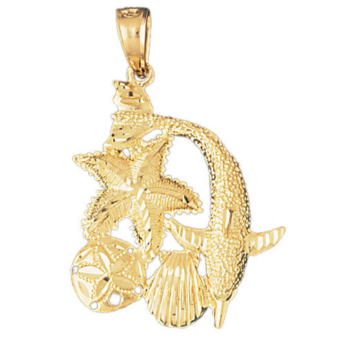 14K GOLD NAUTICAL CHARM - FISH #703