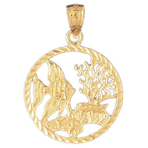 14K GOLD NAUTICAL CHARM - FISH #711