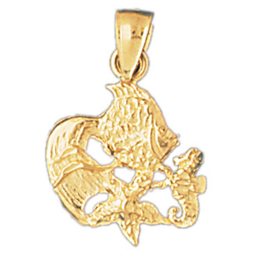 14K GOLD NAUTICAL CHARM - FISH #713