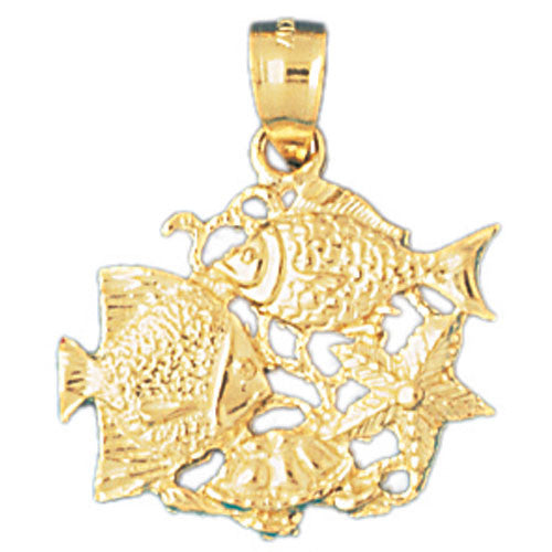 14K GOLD NAUTICAL CHARM - FISH #715