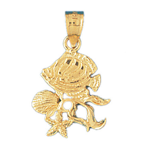 14K GOLD NAUTICAL CHARM - FISH #717