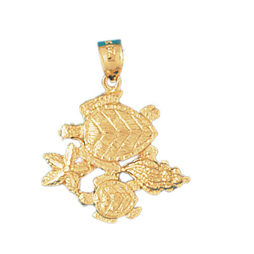 14K GOLD NAUTICAL CHARM - FISH #719